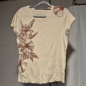 Sonoma Women's XL Cream Floral Short Sleeve Tee